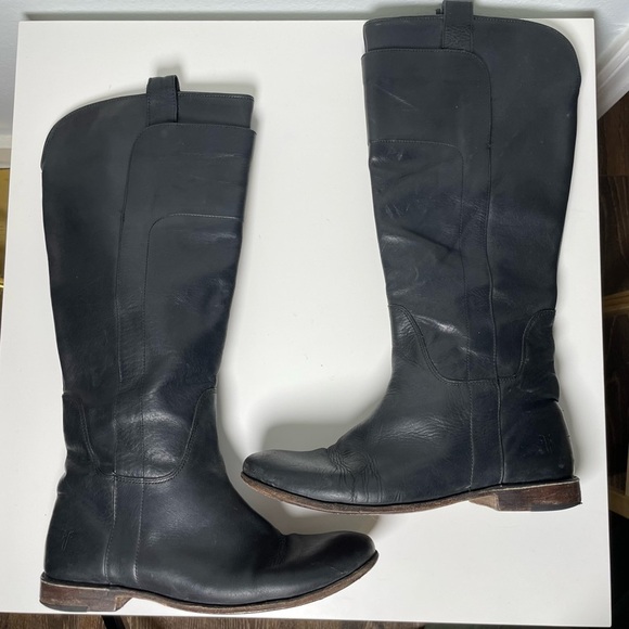 Frye Paige Pull On Riding Boots Size 9B Black - Picture 13 of 13